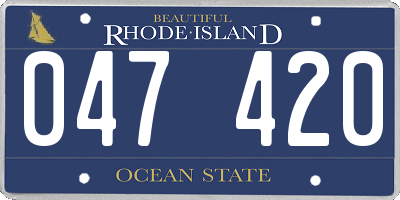 RI license plate 047420