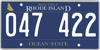 RI license plate 047422
