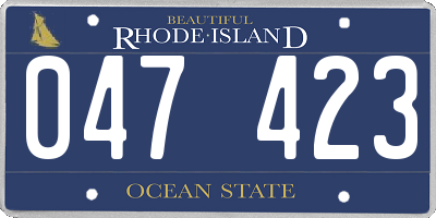 RI license plate 047423
