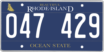 RI license plate 047429