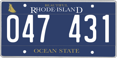 RI license plate 047431