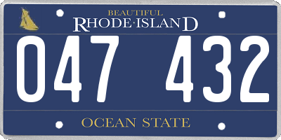 RI license plate 047432