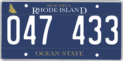 RI license plate 047433