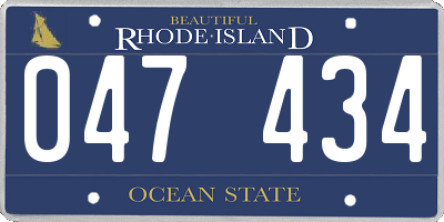 RI license plate 047434