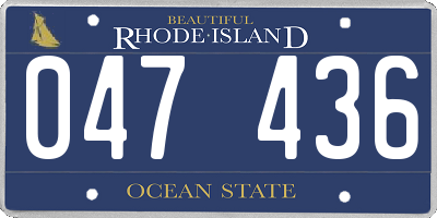 RI license plate 047436