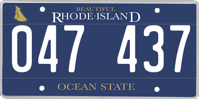 RI license plate 047437