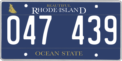 RI license plate 047439