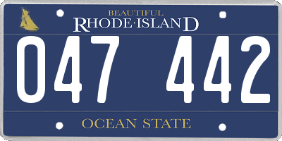 RI license plate 047442