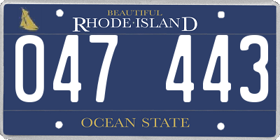 RI license plate 047443
