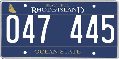 RI license plate 047445