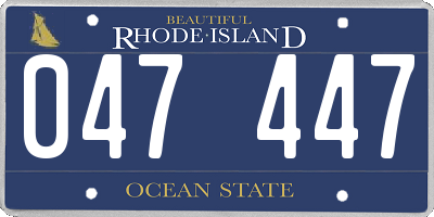 RI license plate 047447