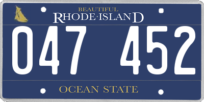 RI license plate 047452
