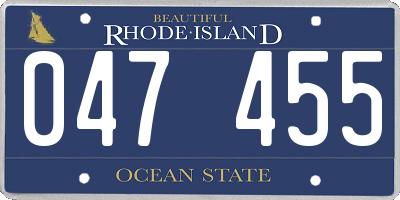 RI license plate 047455