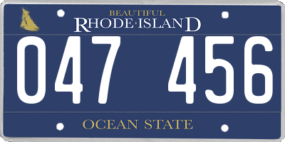 RI license plate 047456