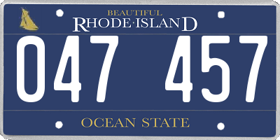 RI license plate 047457
