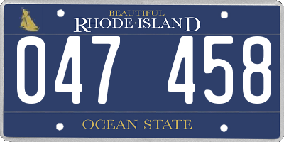 RI license plate 047458