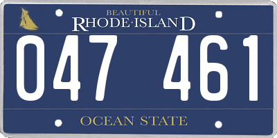 RI license plate 047461