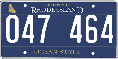 RI license plate 047464