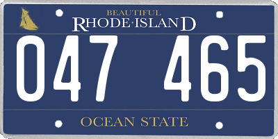 RI license plate 047465