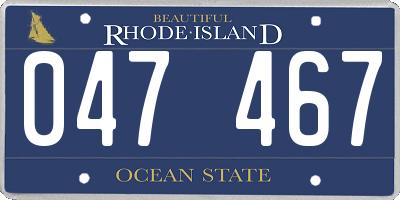 RI license plate 047467