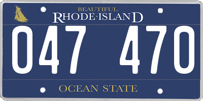 RI license plate 047470