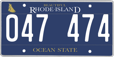 RI license plate 047474