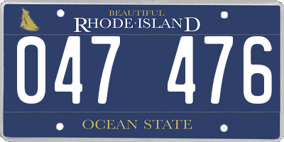 RI license plate 047476