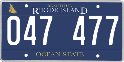 RI license plate 047477