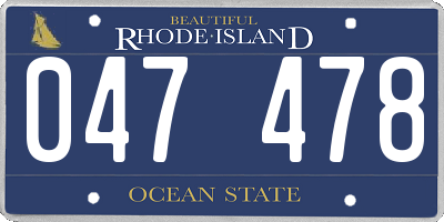 RI license plate 047478