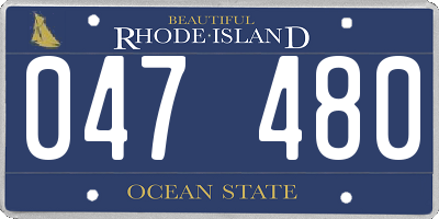 RI license plate 047480