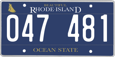 RI license plate 047481