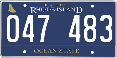 RI license plate 047483