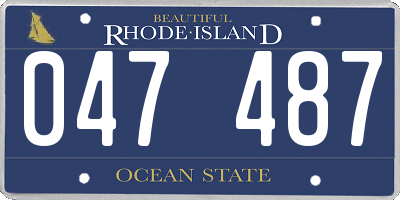 RI license plate 047487