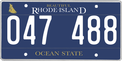 RI license plate 047488