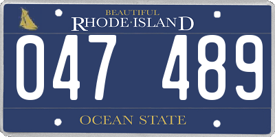 RI license plate 047489