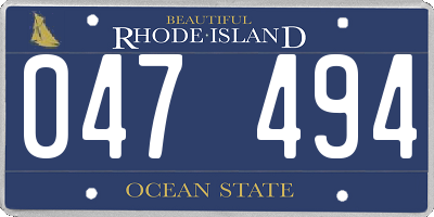 RI license plate 047494