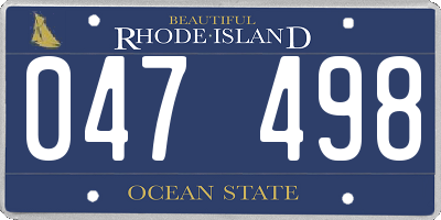 RI license plate 047498