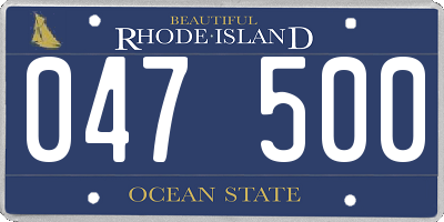 RI license plate 047500