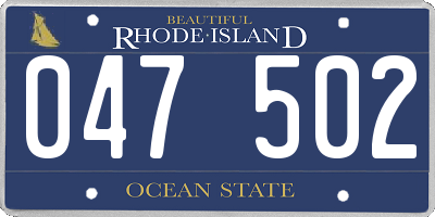 RI license plate 047502