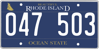 RI license plate 047503