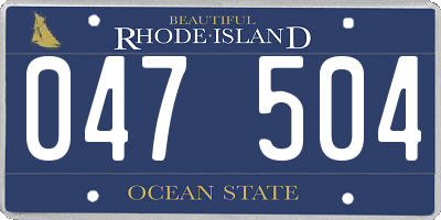 RI license plate 047504