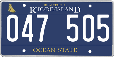 RI license plate 047505