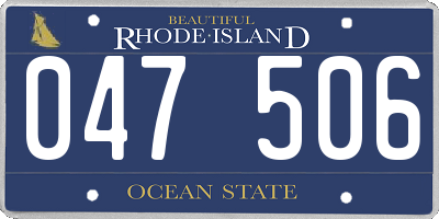 RI license plate 047506