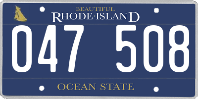 RI license plate 047508