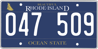 RI license plate 047509