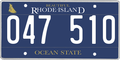 RI license plate 047510