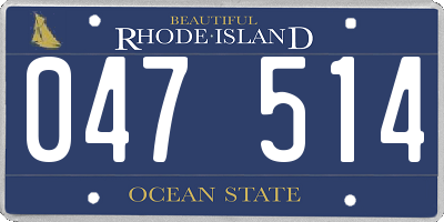 RI license plate 047514
