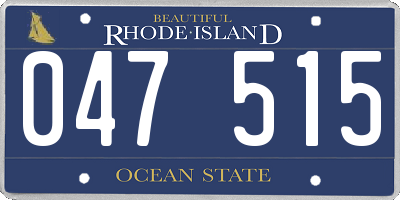 RI license plate 047515