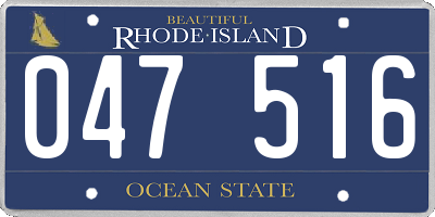 RI license plate 047516