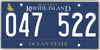 RI license plate 047522